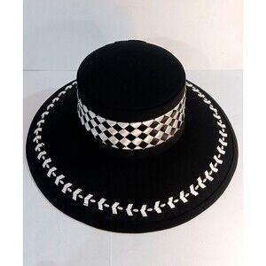 Every day wear as is or add a bow -  Black and White Women's Hat